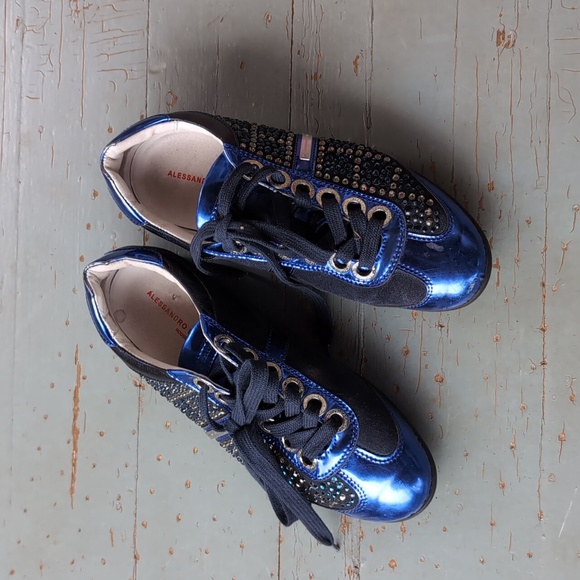 Alessandro Dell'acqua rhinestone leather sneakers - Picture 1 of 8